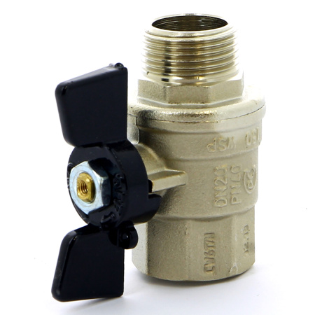 Кран шаровой Oregon Bugatti НВ бабочка 3/4