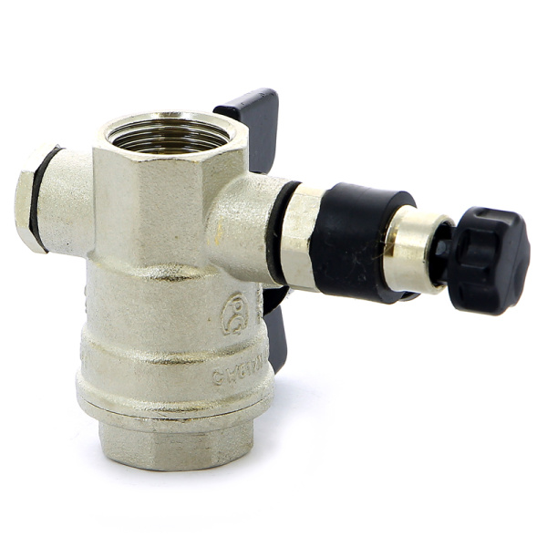 Кран шаровой Oregon Bugatti ВВ с заглушкой и дренажным вентилем бабочка 1/2