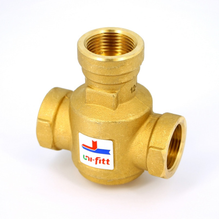 Клапан трехходовой термостатический 60˚С Uni-Fitt В 1 для напольных котлов боковое смешение Kvs 9