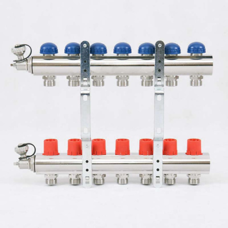 Коллекторная группа с балансировочными и термостатическими вентилями UNI-FITT 1x3/4ЕК 7 выходов