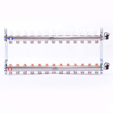 Коллекторная группа из нержавеющей стали с регулировочными и термостатическими вентилями UNI-FITT 1x3/4ЕК 13 выходов