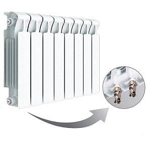 Биметаллический радиатор Rifar Monolit 500 4 секции НП, правое, MVR