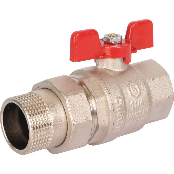 STOUT  Кран шаровой полнопроходной с американкой, ВР/НР, ручка бабочка 1 1/4 (EPDM)