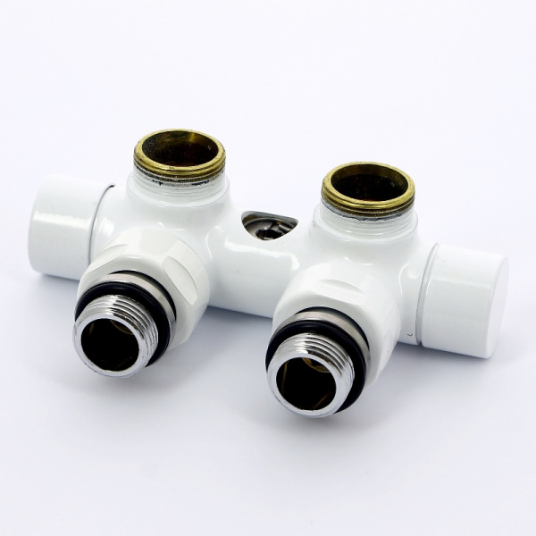 Узел ручной угловой Carlo Poletti с запорным клапаном V48100EE цвет белый