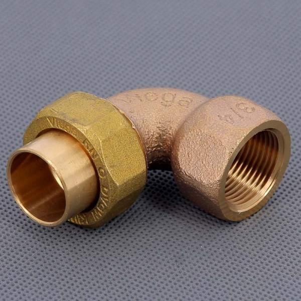 Угол с разъемным соединением пайка-В с коническим уплотнением VIEGA 22х3/4