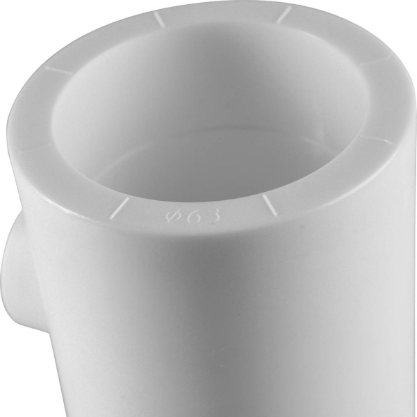 Политэк  63х25х63 Тройник переходной для полипропиленовых труб под сварку (цвет белый)