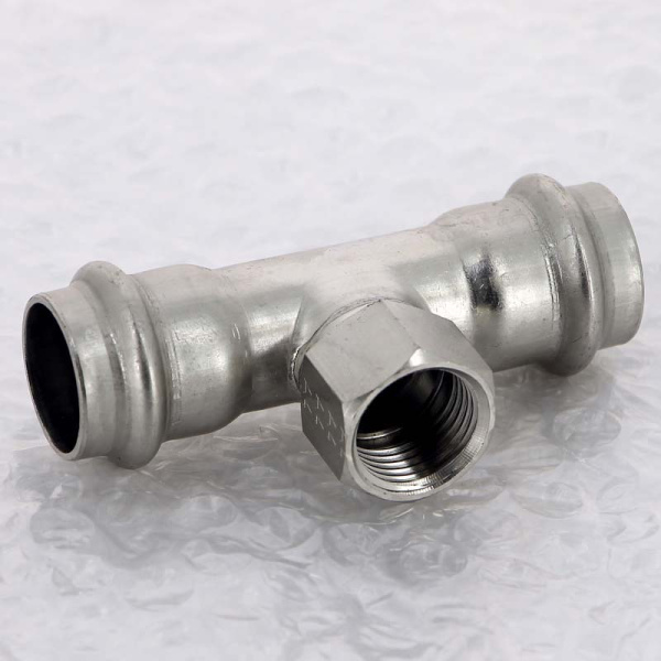 Тройник пресс-В нержавеющая сталь Sanpress Inox VIEGA 22х1/2х22