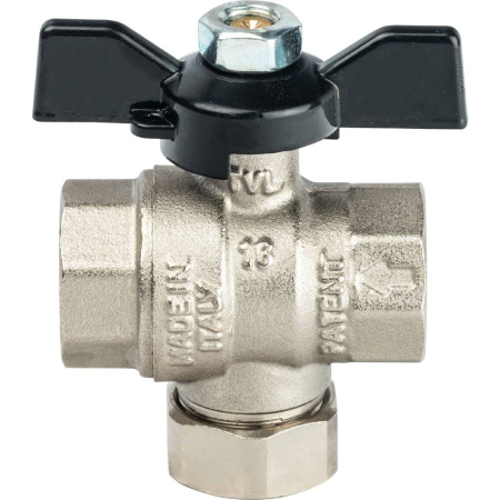 STOUT  Кран шаровой с фильтром 1/2 (ручка-бабочка)