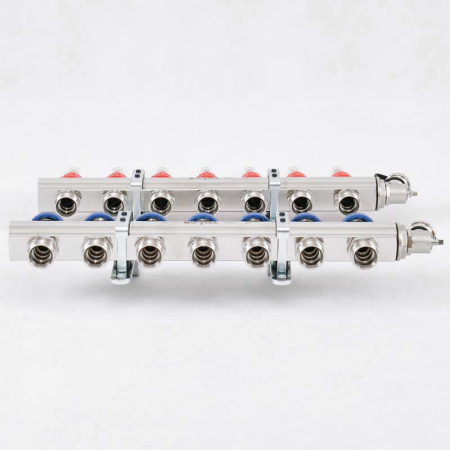 Коллекторная группа с расходомерами и термостатическими вентилями UNI-FITT 1x3/4ЕК 7 выходов