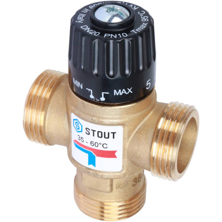 STOUT  Термостатический смесительный клапан для систем отопления и ГВС 1 резьба