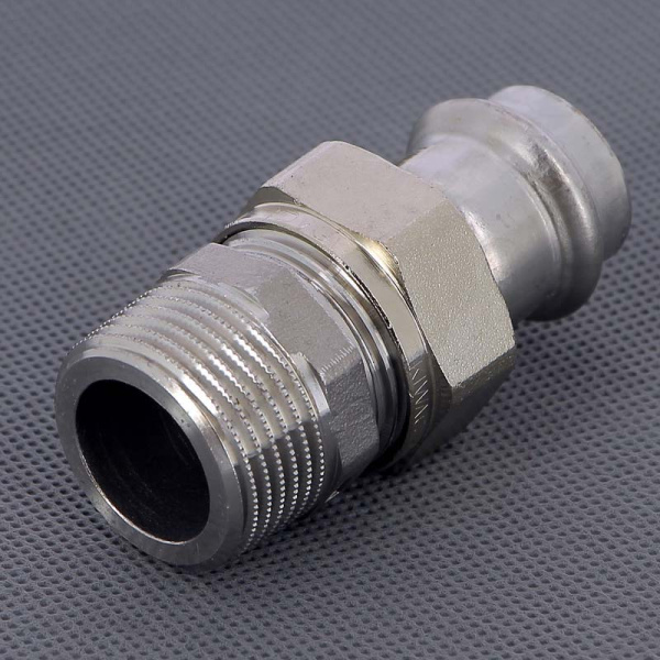 Муфта разъёмная пресс-Н с плоской прокладкой нержавеющая сталь Sanpress Inox VIEGA 22x1