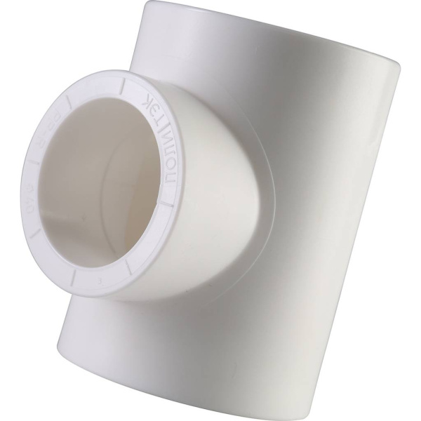 Политэк  50х40х50 Тройник переходной для полипропиленовых труб под сварку (цвет белый)