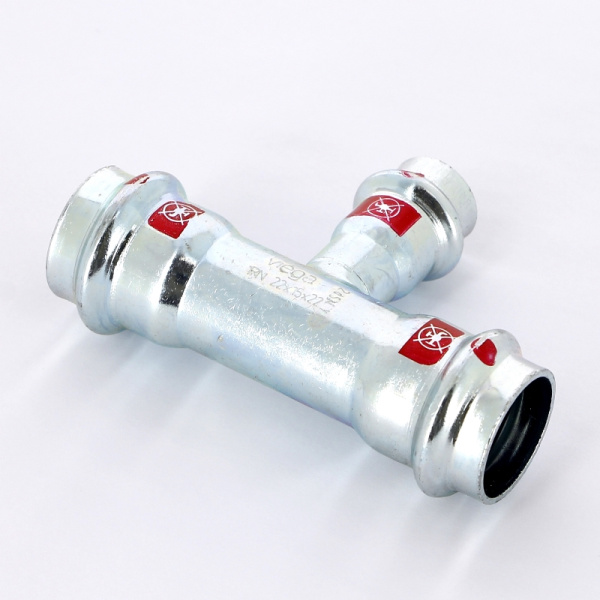 Тройник пресс оцинкованная сталь Prestabo VIEGA 22х15х22