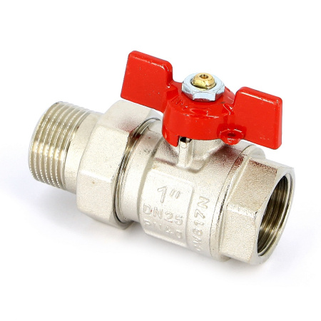 Кран шаровой НВ полнопроходной бабочка Uni-Fitt 1 с разъемным соединением