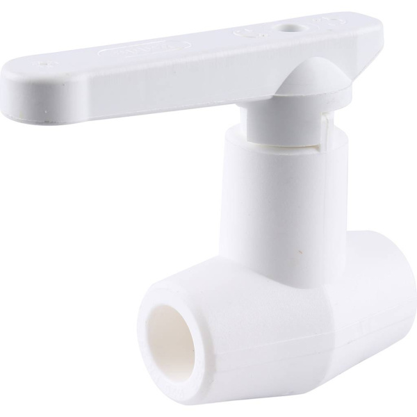 Kalde  d=20 Кран шаровой для полипропиленовых труб под штукатурку (цвет белый)