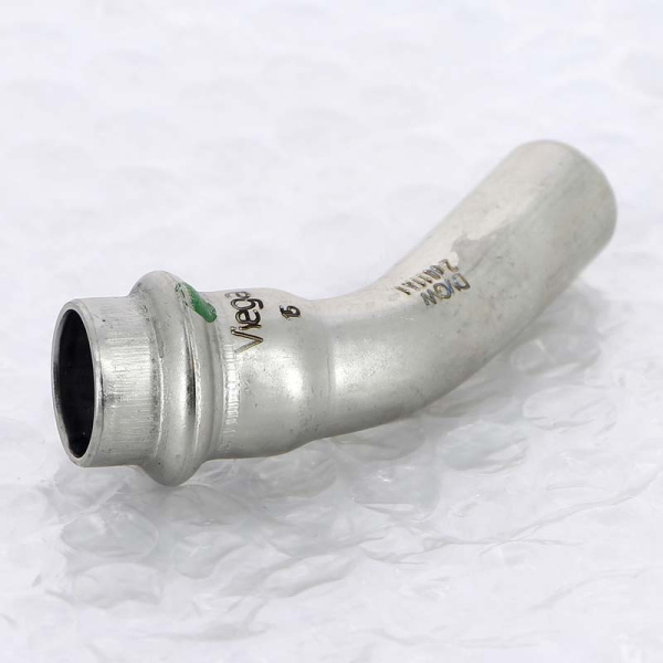 Угол-вставка пресс 45 град. нержавеющая сталь Sanpress Inox VIEGA 15