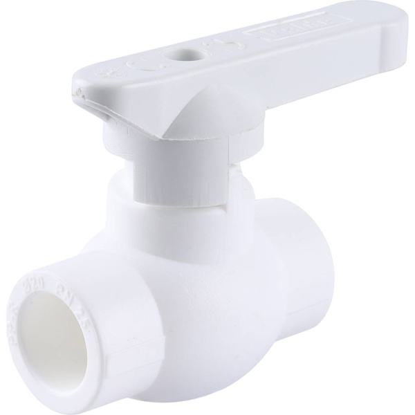 Kalde  d=20 Кран шаровой для полипропиленовых труб под сварку (цвет белый)