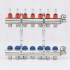 Коллекторная группа с расходомерами и термостатическими вентилями UNI-FITT 1x3/4ЕК 7 выходов