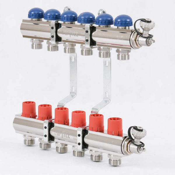 Коллекторная группа с балансировочными и термостатическими вентилями UNI-FITT 1x3/4ЕК 6 выходов Коллекторная группа с балансировочными и термостатическими вентилями UNI-FITT 1x3/4ЕК 6 выходов