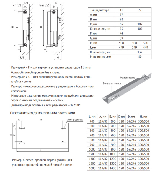 Радиатор панельный Uni-Fitt Compact 33 тип 500 х 3000 мм