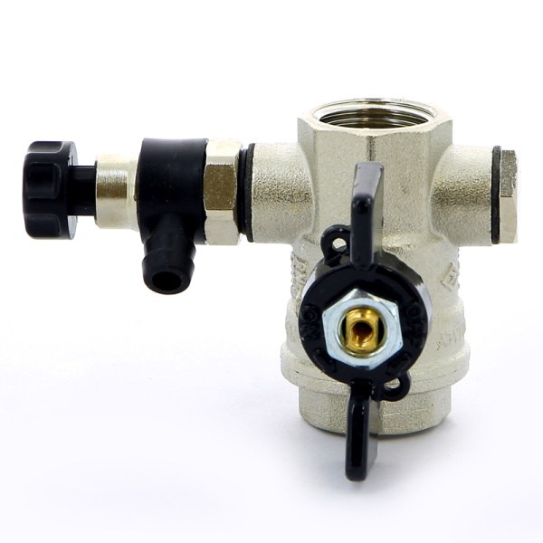 Кран шаровой Oregon Bugatti ВВ с заглушкой и дренажным вентилем бабочка 1/2