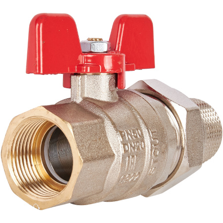 STOUT  Кран шаровой полнопроходной с американкой, ВР/НР, ручка бабочка 3/4 (EPDM)