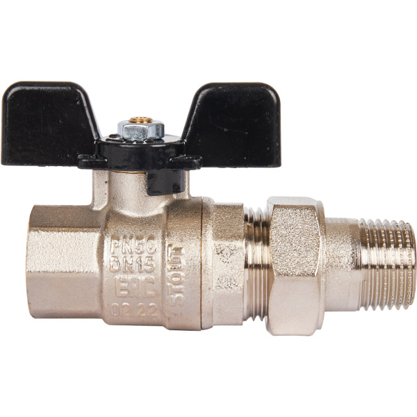 STOUT  Кран шаровой полнопроходной, ВР/НР, ручка бабочка 1/2, американка