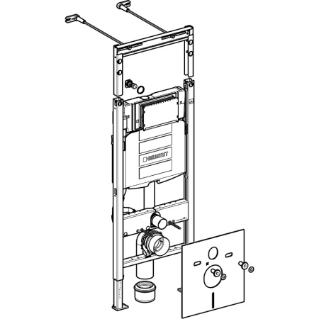Модуль Geberit Duofix для подвесного унитаза, 112 см, бачок Sigma 12 см, звукоиз-ия, шпильки 50 см