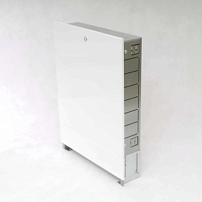 Шкаф коллекторный металлический встраиваемый UNI-FITT 494х670-760х125-195