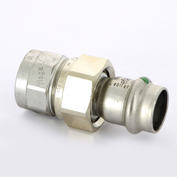 Муфта разъёмная пресс-В с плоской прокладкой нержавеющая сталь Sanpress Inox VIEGA 18x1/2