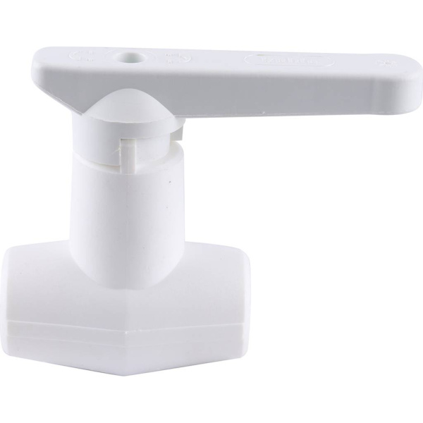 Kalde  d=20 Кран шаровой для полипропиленовых труб под штукатурку (цвет белый)