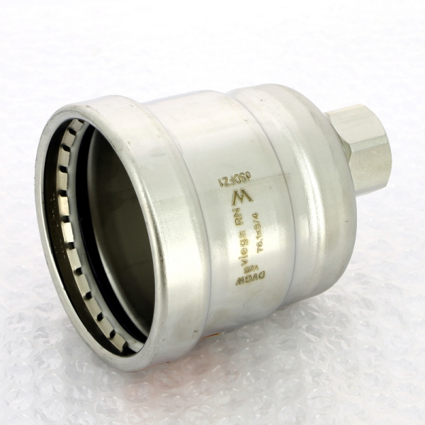 Заглушка Sanpress Inox XL VIEGA 76x3/4 нерж.сталь с отверстием, внутренняя резьба