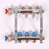 Коллекторная группа из нержавеющей стали с термостатическими вентилями и расходомерами REHAU 1x3/4 3 выхода