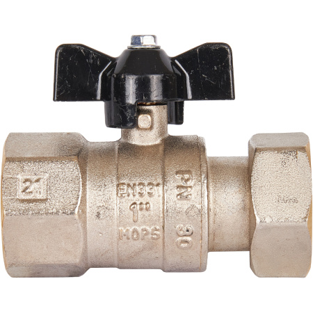 STOUT  Кран шаровой с накидной гайкой, ВР/накидная гайка, ручка бабочка 1x1