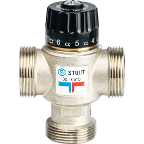 STOUT  Термостатический смесительный клапан для систем отопления и ГВС 1 1/4  НР   30-65°С KV 3,5 SVM-0025-356532