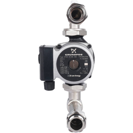 STOUT  Насосно-смесительный узел с термостатическим клапаном 20-43°C жидкокристаллическим термометром, с насосом UPSO 25-65, 130 mm