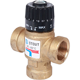STOUT  Термостатический смесительный клапан для систем отопления и ГВС 3/4"  ВР   35-60°С KV 1,6 SVM-0110-166020