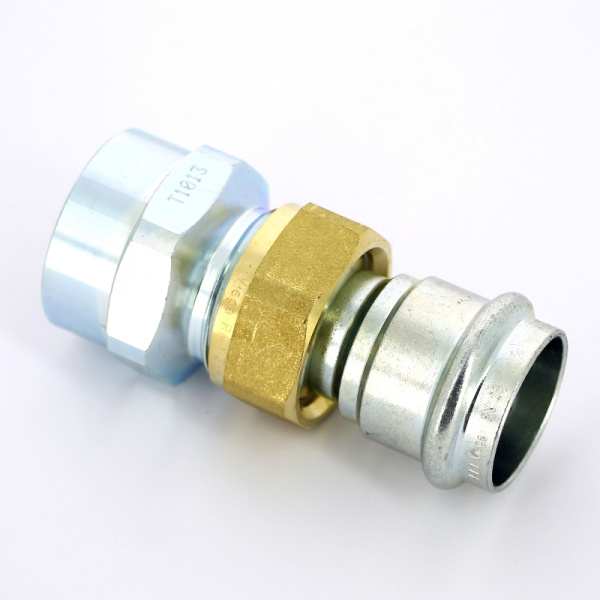 Муфта пресс-В с накидной гайкой и плоской прокладкой нелегир. сталь Prestabo VIEGA 28x1