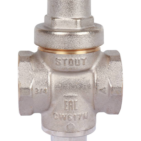 STOUT  Редуктор давления PN16 вн/вн 3/4 с выходом под манометр