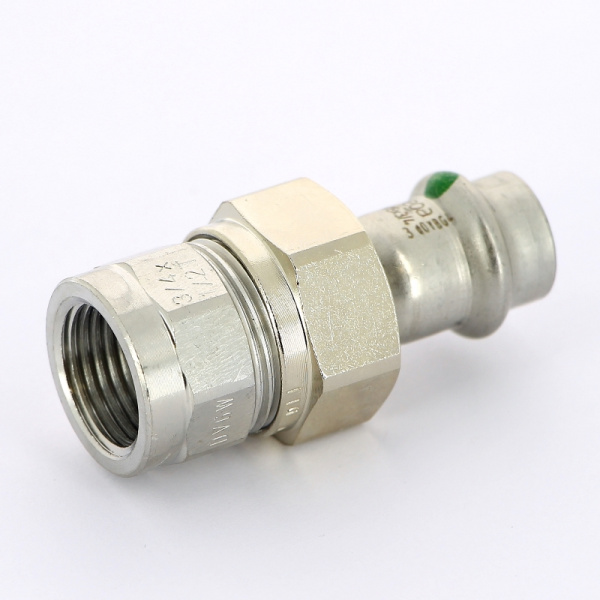 Муфта разъёмная пресс-В с плоской прокладкой нержавеющая сталь Sanpress Inox VIEGA 15x1/2