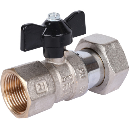 STOUT  Кран шаровой с накидной гайкой, ВР/накидная гайка, ручка бабочка 3/4x1