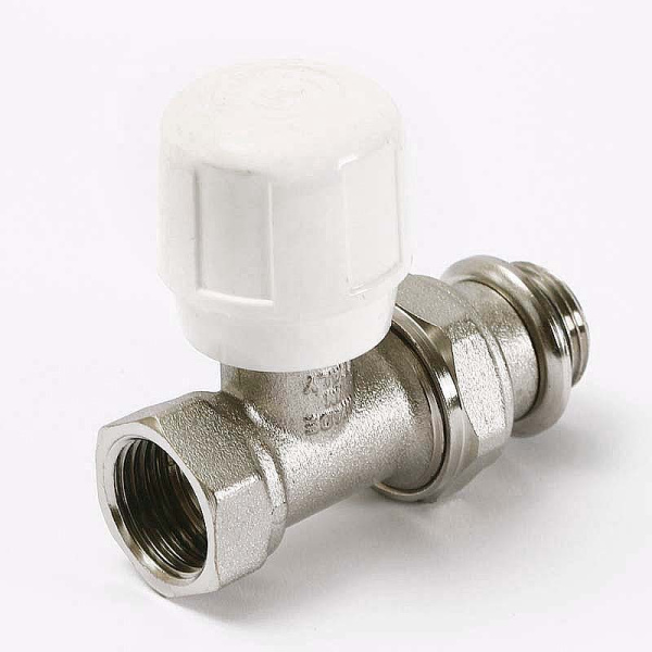 Вентиль ручной никелированный НВ UNI-FITT быстрого монтажа 1/2с разъёмным соединением