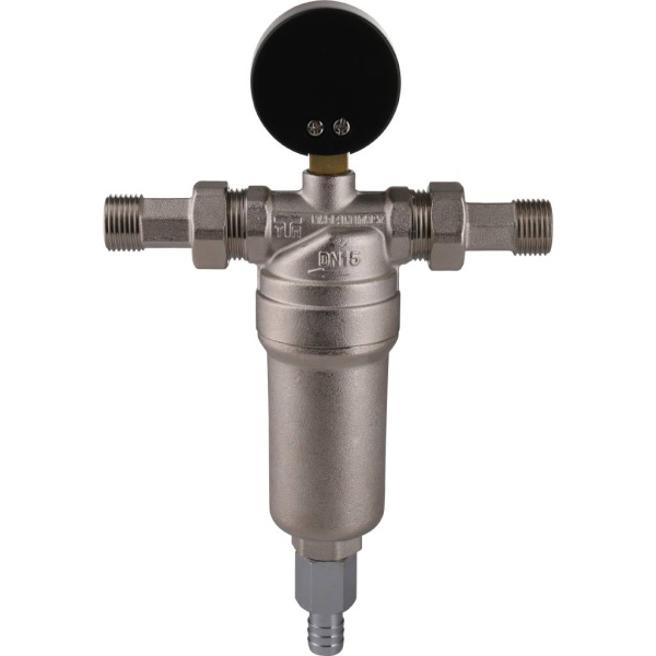 TIEMME  1/2 Фильтр с манометром со сгонами, с латунной колбой, промывной