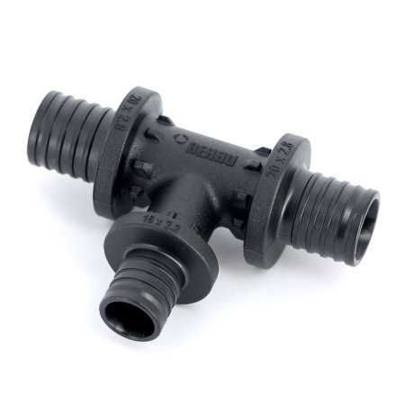 Тройник редукционный надвижной пластиковый REHAU 20х16х20