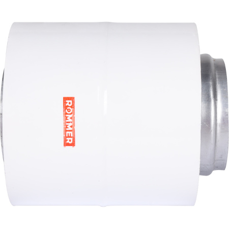 ROMMER RCA-6010-210100 Начальный участок  вертикальный коакс. 60/100 (Baxi (кроме ECO Nova/Classic), Ariston, Vaillant, Viessmann, Kiturami, Mizudo, Beretta, Oasis, Wolf, Haier, Tiberis, DeDietrich, Arderia  ) хомут в комплекте + втулка D60 L-50
