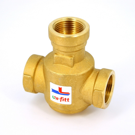 Клапан трехходовой термостатический 60˚С Uni-Fitt В 1 для напольных котлов боковое смешение Kvs 9