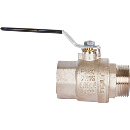 STOUT  Кран шаровой полнопроходной, ВР/НР, ручка рычаг 1 1/4