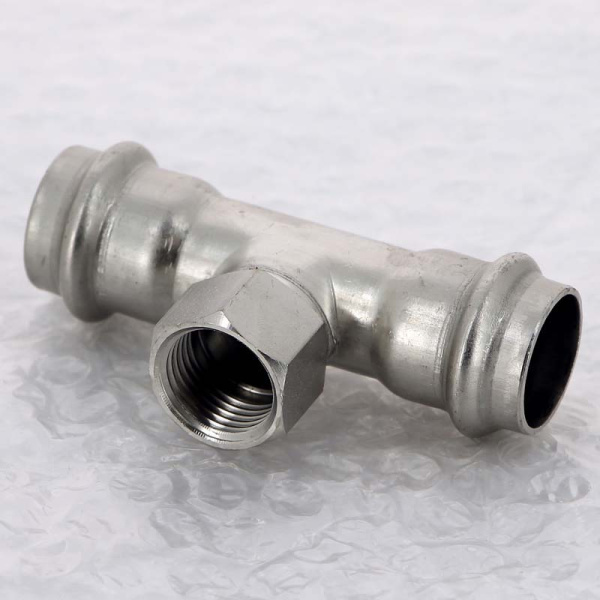 Тройник пресс-В нержавеющая сталь Sanpress Inox VIEGA 22х1/2х22